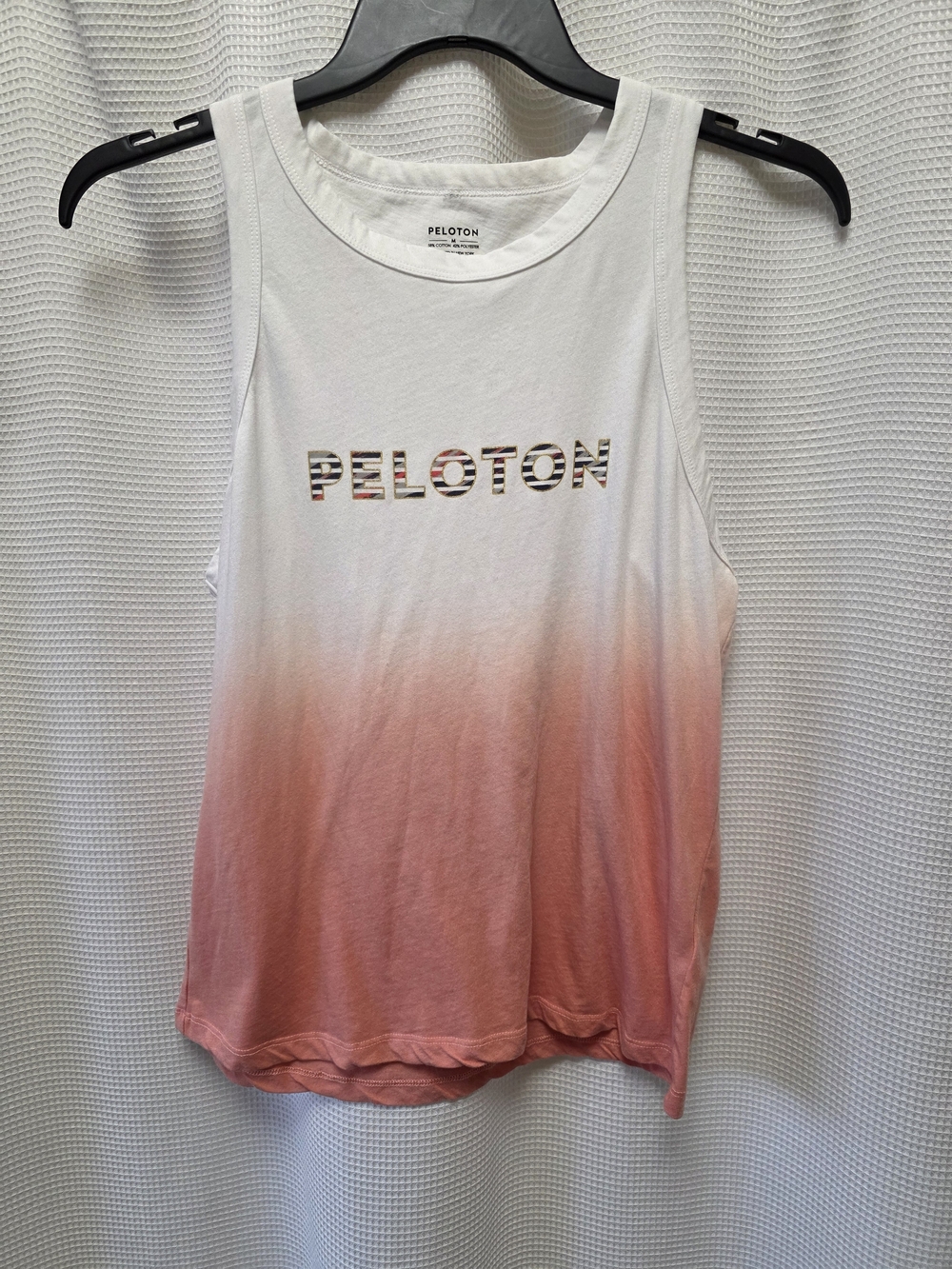 Peloton Women's White to Coral Ombre Tank Top MED